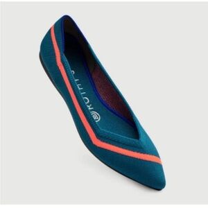 Rothy's The Point Retired style Vibrant Blue and Coral Flats
